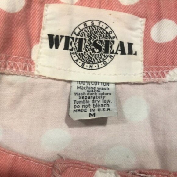 Vintage 80s/90s Wet Seal Pink Polka Dot Crop Top – Made in USA – Size M - Picture 5 of 7